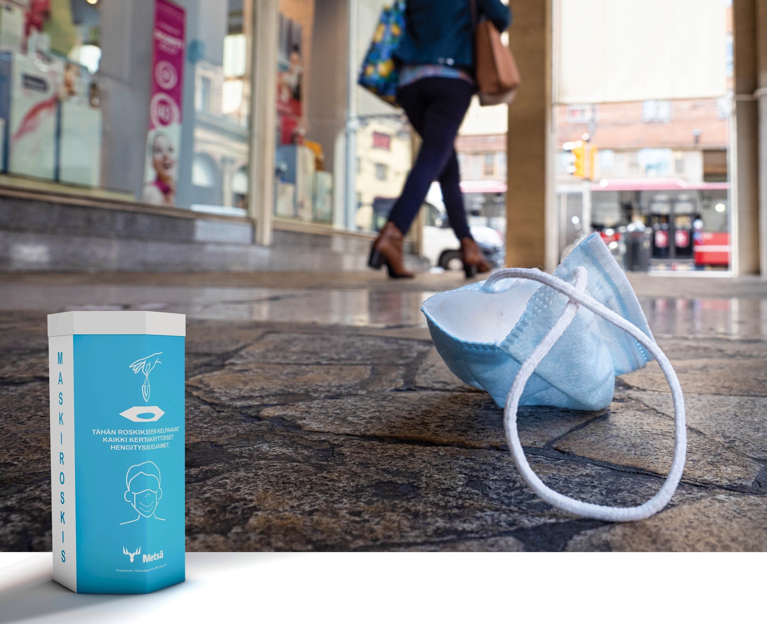 New corrugated waste bin for hygienic disposal of face masks News